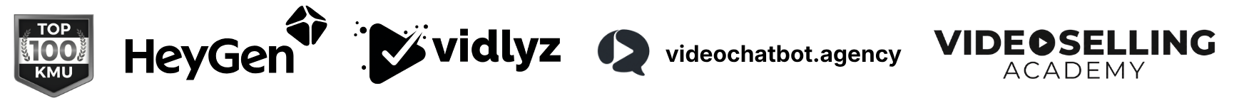 Top 100 KMU, HeyGen, Vidlyz, videochatbot.agency, Videoselling Academy