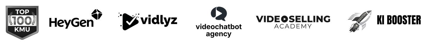 Top 100 KMU, HeyGen, Vidlyz, videochatbot.agency, Videoselling Academy, KI Booster